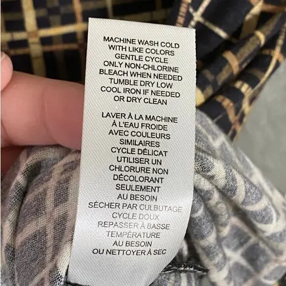 NEW Women's Elie Tahari Cowl Neck Abstract Pattern Cap Sleeve Business Shirt Top - Picture 6 of 7